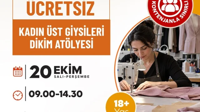 Altınova dikim atölyesinde kadınlar kumaş kesip dikim yapıyor