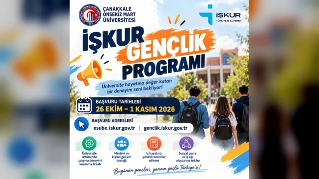 ÇOMÜ İŞKUR Gençlik Programı başvuru ekranı ve öğrenciler