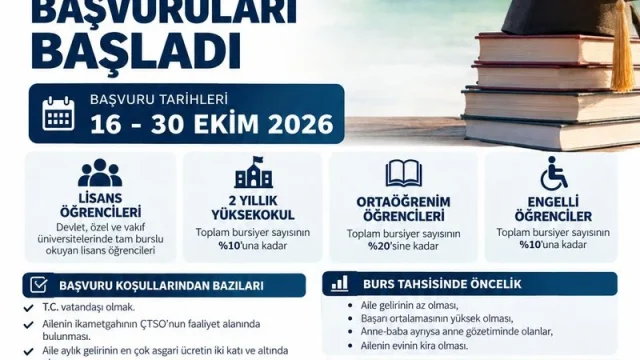 ÇTSO burs başvuruları için karekod içeren duyuru görseli
