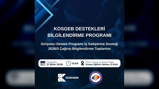 Çorlu girişimci destek programı bilgilendirme toplantısı duyurusu ve Çorlu TSO binası