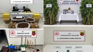 Çanakkale’de jandarma operasyonu: Uyuşturucu ve fosil ele geçirildi
