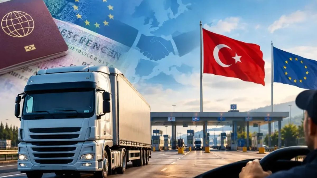 TIR sürücüleri Schengen vizesi mağduriyeti için Kapıkule sınır kapısında bekleyen TIRlar